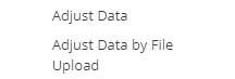Data Reporting Options Menu - Adjust