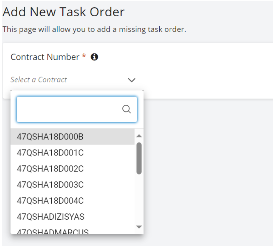 Contract Dropdown List