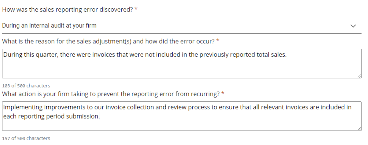 Justifications for Adjustments