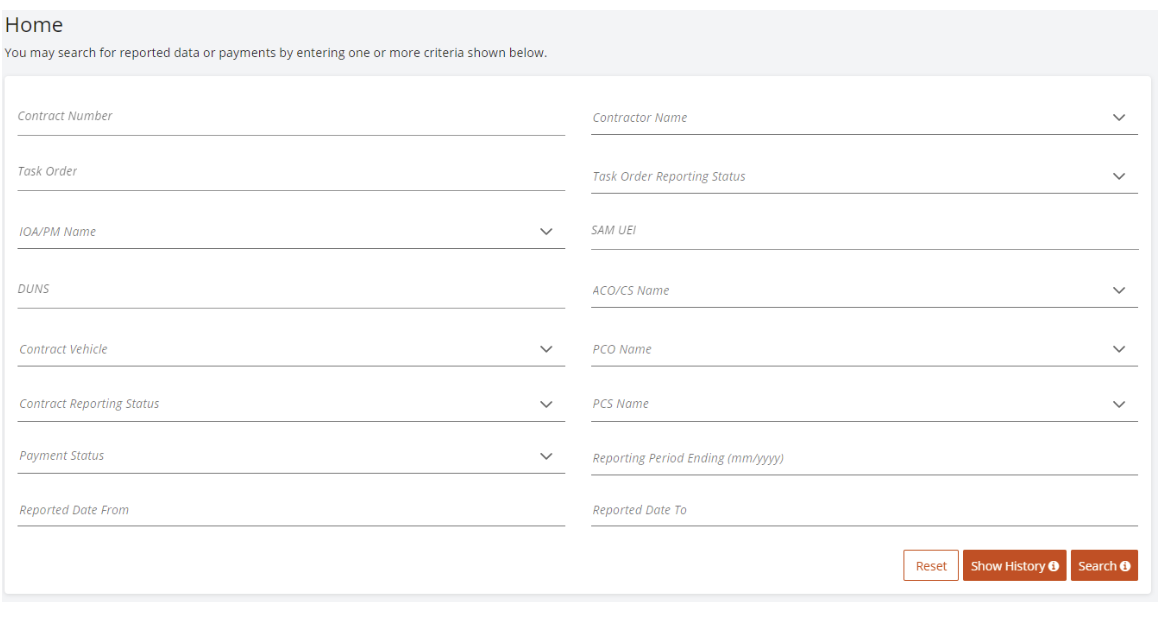 Government User Search Screen